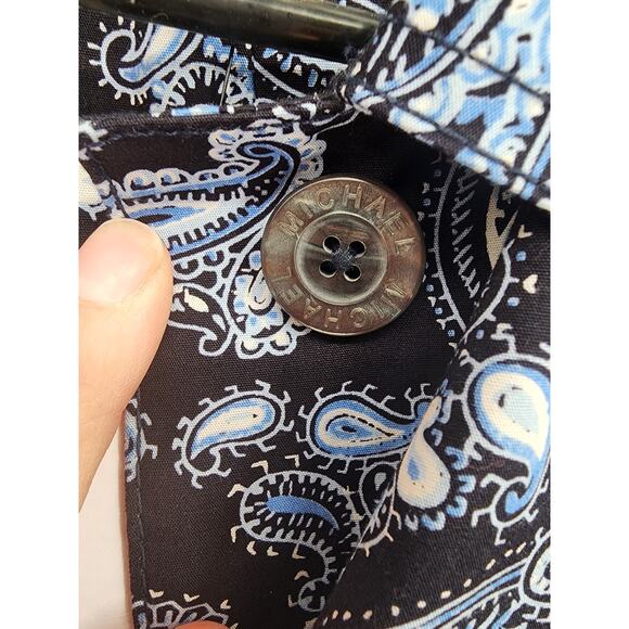 Michael Kors Navy Blue Paisley Trench Coat Women’s Size Small - Picture 6 of 9